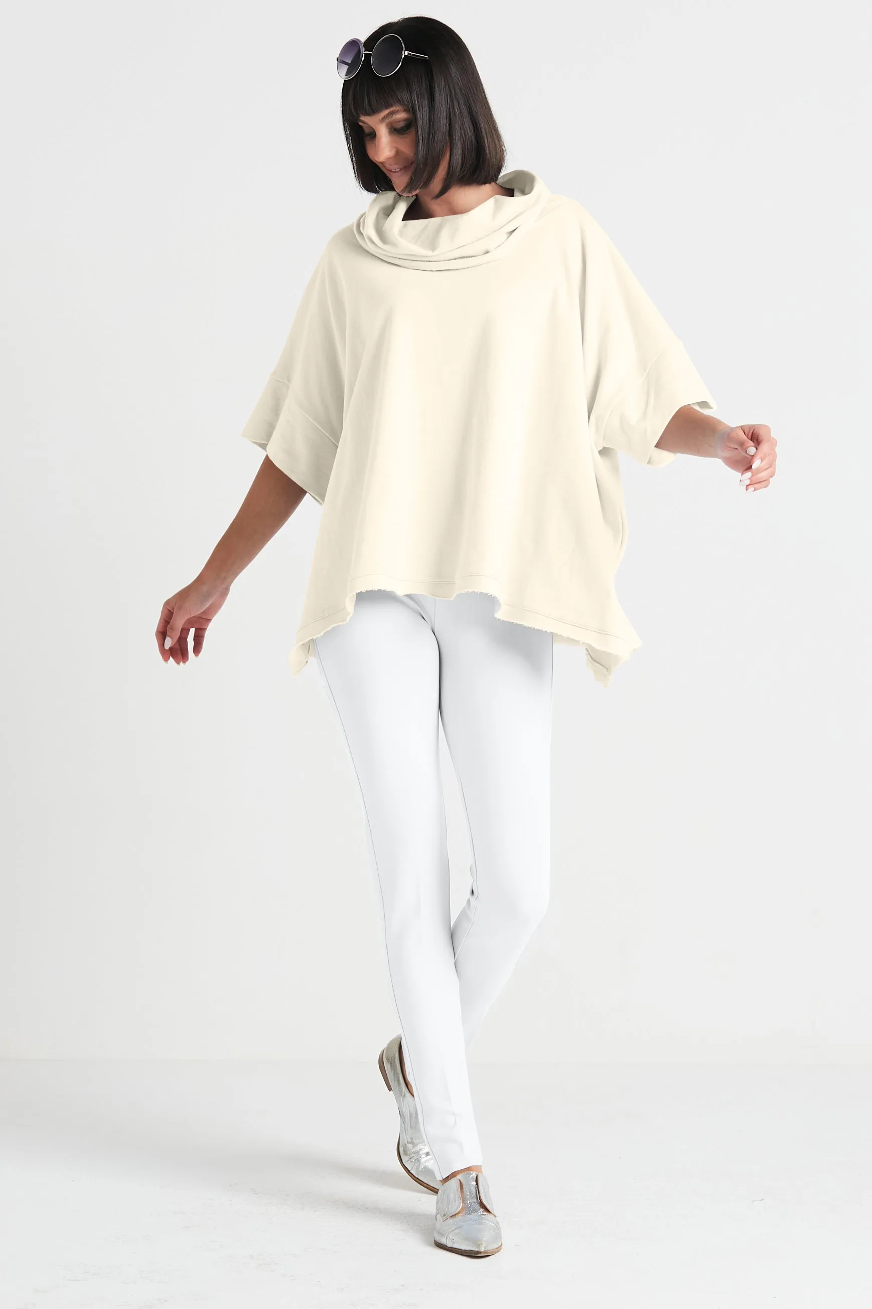 French Terry Cowl Neck Sweatshirt
