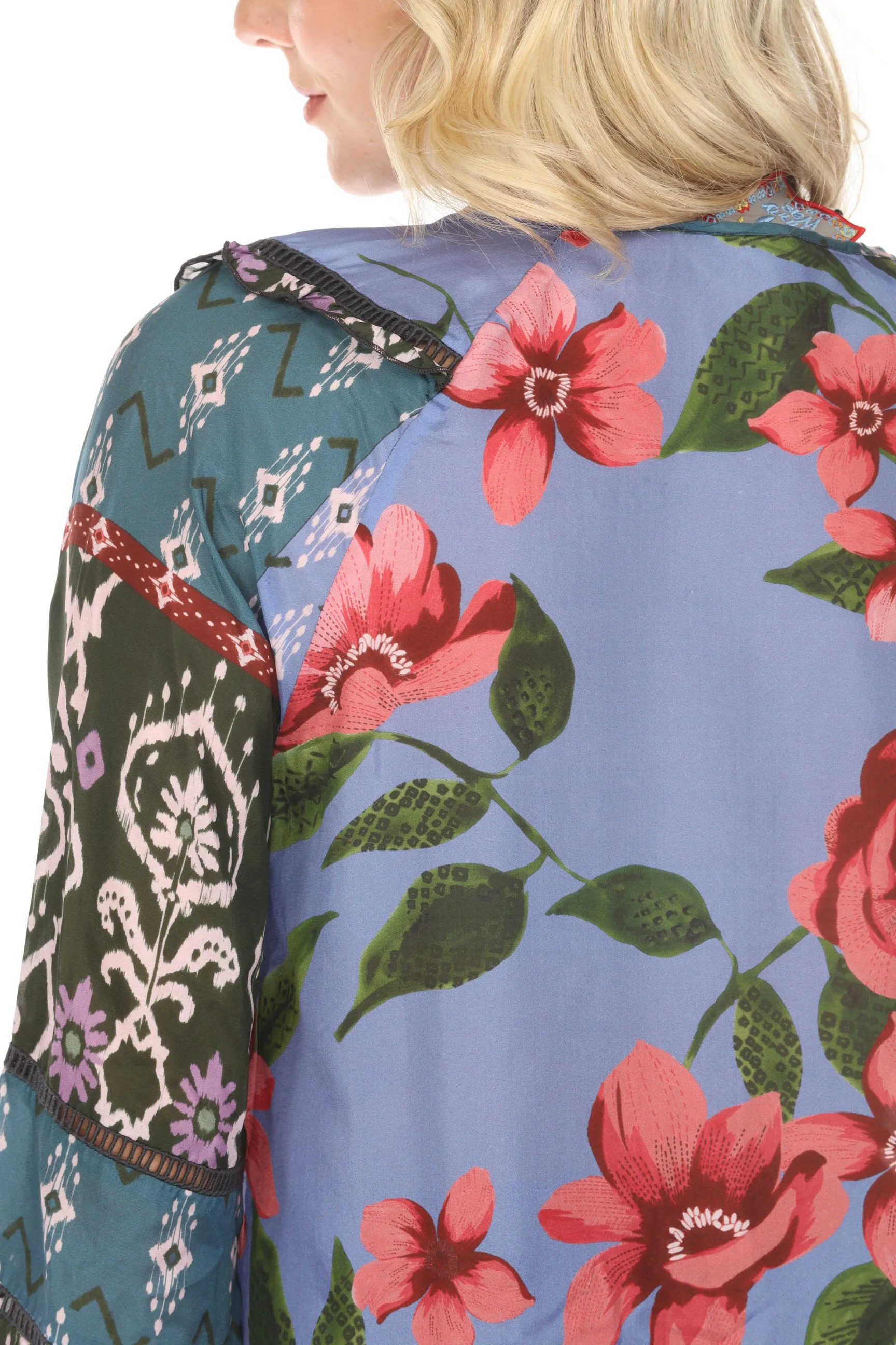 Johnny Was Zanda Vale Long Sleeve Silk Top C16523A Boho Chic