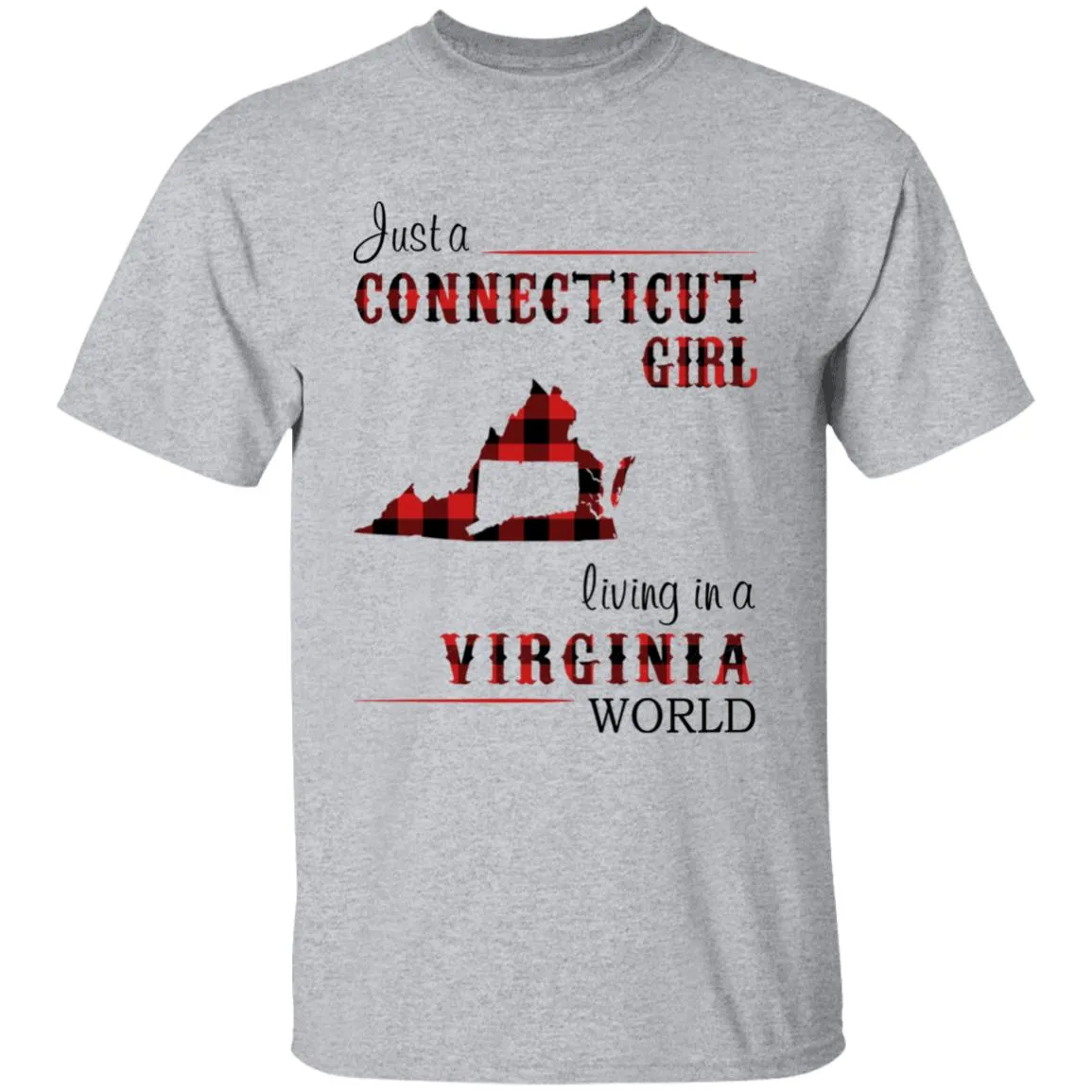 Just A Connecticut Girl Living In A Virginia World T-shirt